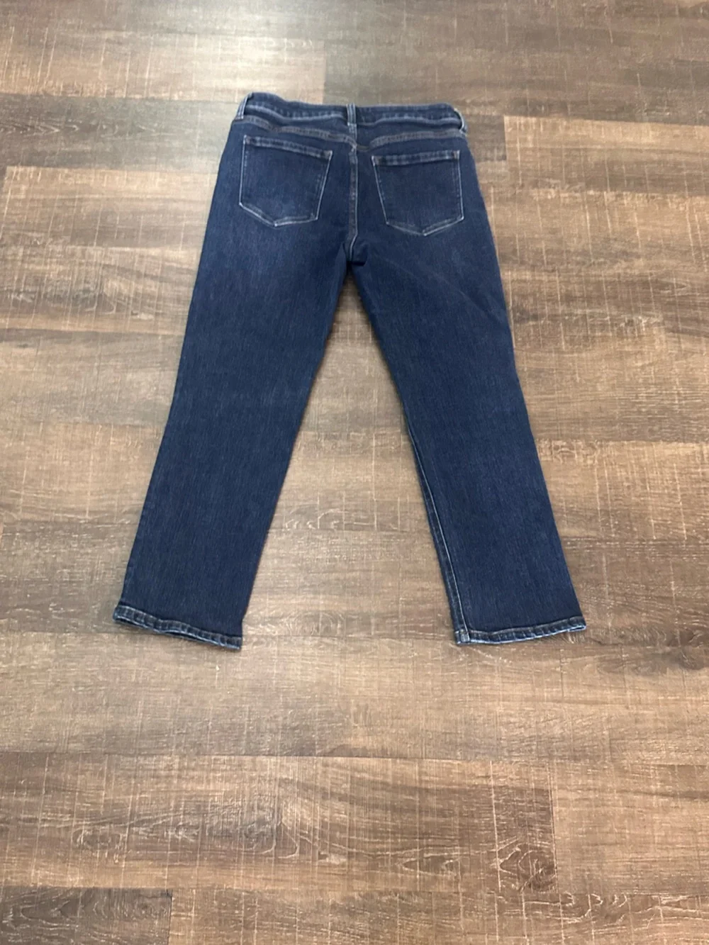 Quince Bella Stretch Straight Ankle Jeans Dark Blue Wash Denim Size 29